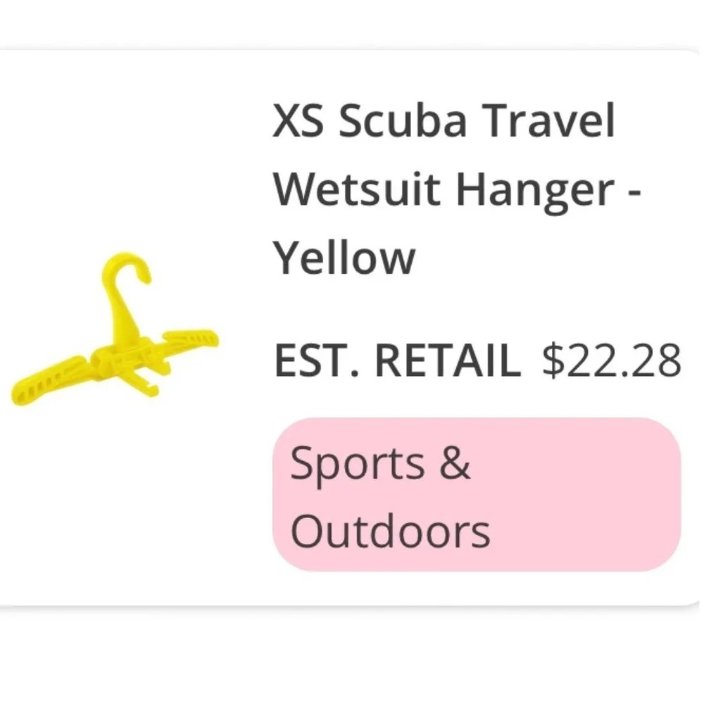 Yellow Heavy Duty Scuba Diving Wetsuit BCD Gear Hanger Accessory Hooks